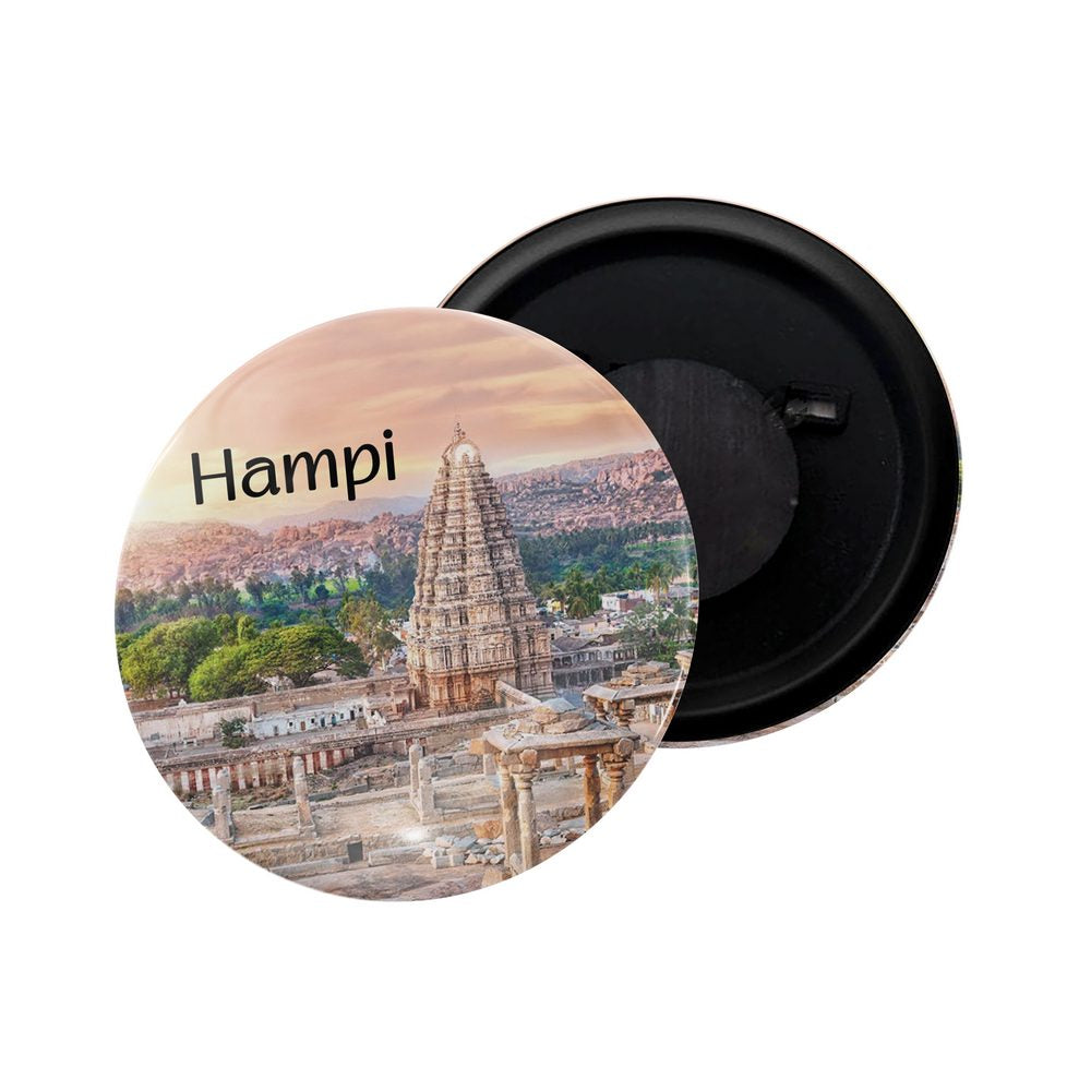 dhcrafts Fridge Magnet Multicolor Hampi Karnataka Glossy Finish Design Pack of 1 (58mm)